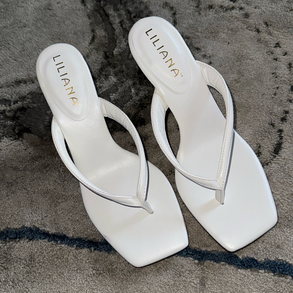 COPY - LILIANA WHITE SQUARE TOED WEDGE